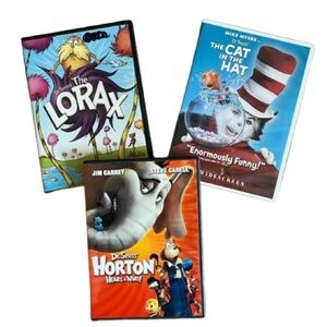 BUNDLE OF 3 DR. SEUSS DVD MOVIES CHILDRENS FAVORITE STORIES AND CHARACTER